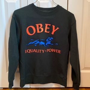 Dark Green Obey Equality & Power Sweatshirt